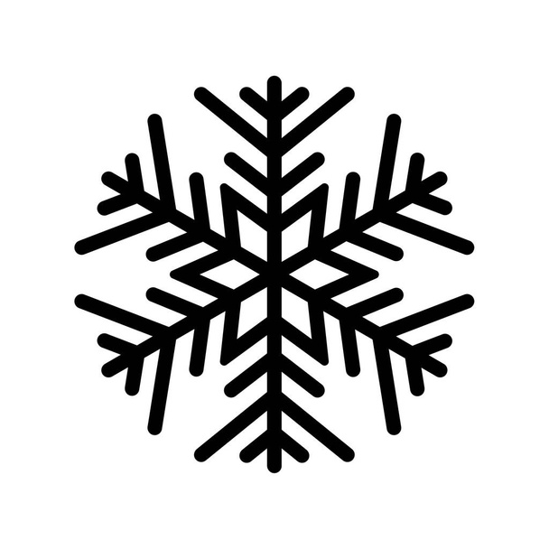 Black snowflake. Icon logo design . Ice crystal winter symbol. Template for winter design.  - Vector, Image