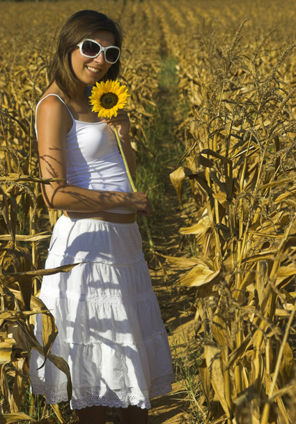 Sunflower woman - 写真・画像