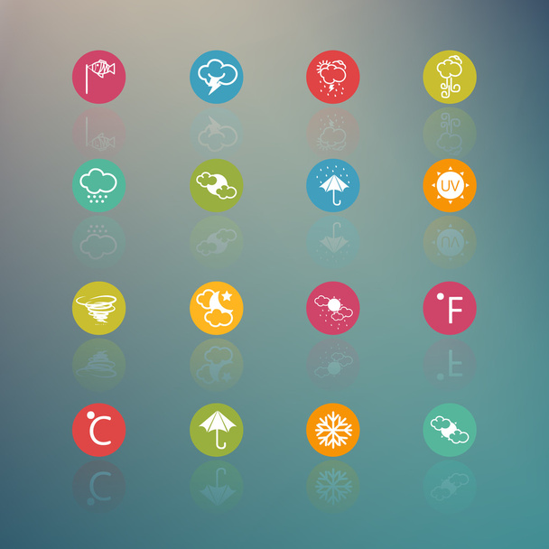 icons weather  Circle Series on  Retina background - eps.10 - Vector, Image