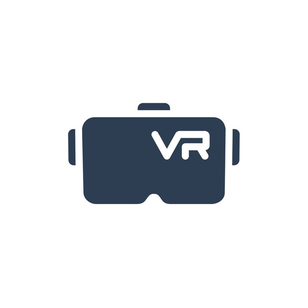Gafas VR, gafas, realidad virtual 360 sólido icono plano. ilustración vectorial - Vector, Imagen