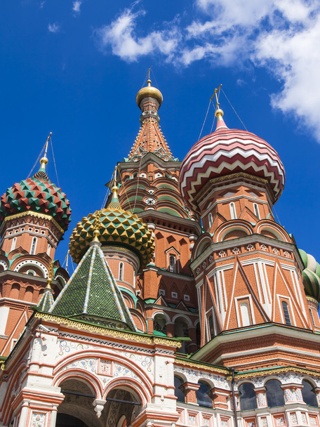 Moscow, Federacja Rosyjska. kopuły katedry Świętego Bazylego (Katedra pokrovsky) na placu czerwonym - Zdjęcie, obraz