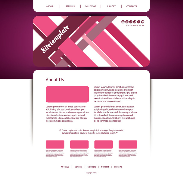 website sjabloon met strepen header design - Vector, afbeelding