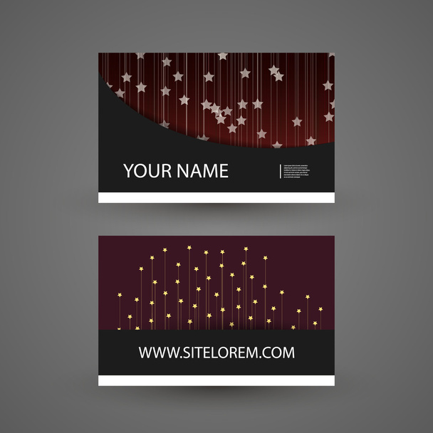 Business Card Template with Abstract Striped Background - ベクター画像