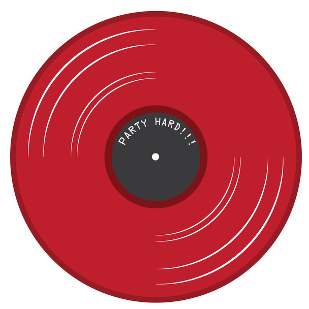 rode grammofoonplaat lp - Vector, afbeelding