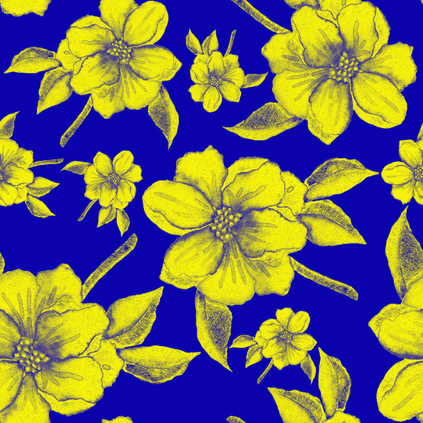 Watercolor seamless pattern with flowers. Vintage floral pattern. Flower seamless pattern. Botanical art. Floral botanical collection. Wedding floral set. Watercolor botanical design. - Fotó, kép