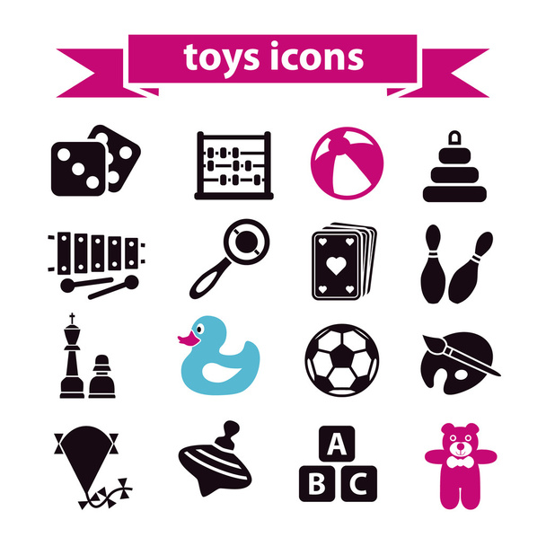 toys icons - Vector, afbeelding
