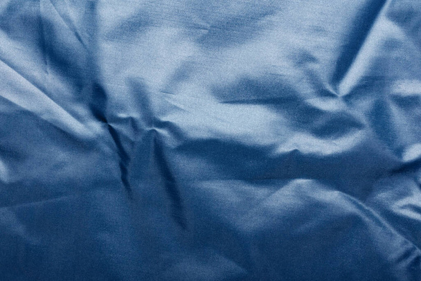 Texture photo de fond de couleur bleue et plié tissu de bologne. - Photo, image