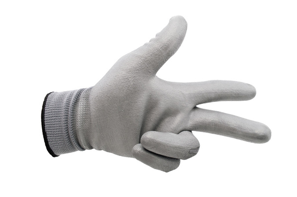 分離された灰色の作業用手袋 - 写真・画像