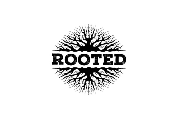 Vida abstracta creativa raíz sobre fondo blanco vector logotipo diseño plantilla - Vector, Imagen