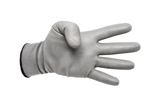 izole gri iş eldivenleri - Fotoğraf, Görsel