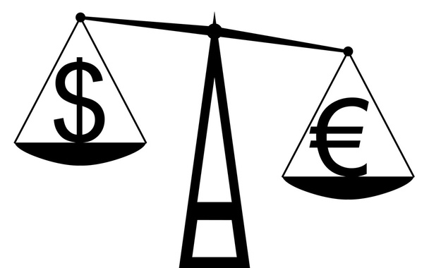 Euro vs dollar - Vector, Image