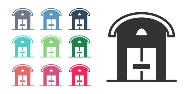 Black Farm house icona isolata su sfondo bianco. Set icone colorate. Vettore - Vettoriali, immagini