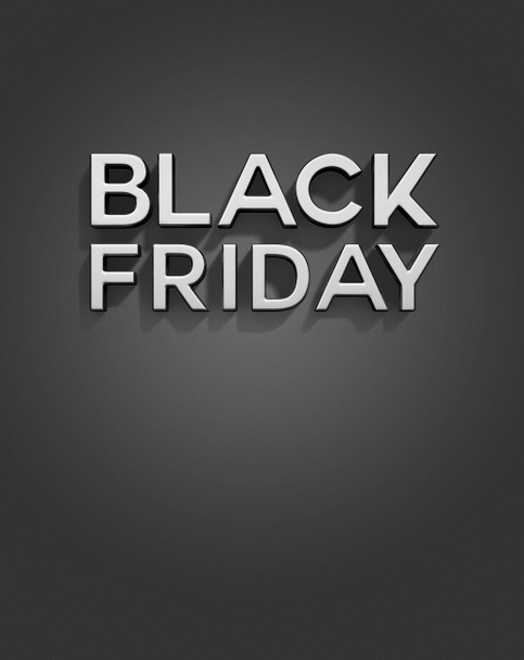Black Friday 3D Text on Dark Background - Photo, Image