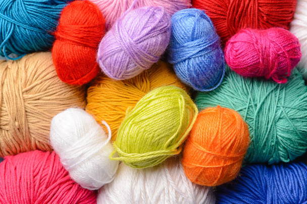 Texture of different knitting yarn, closeup - Foto, Bild