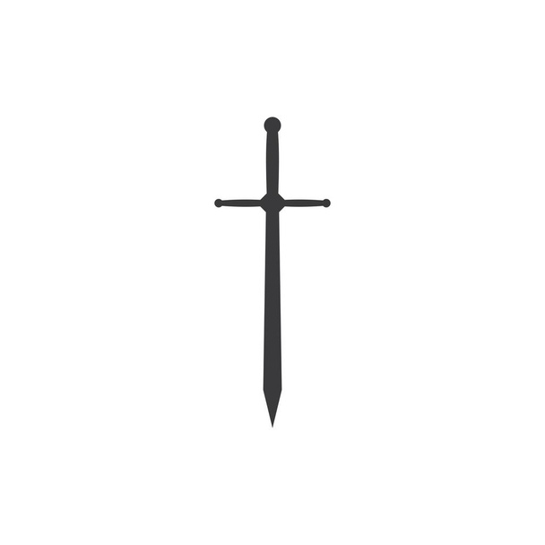 Логотип меча векторный плоский дизайн - Вектор,изображение