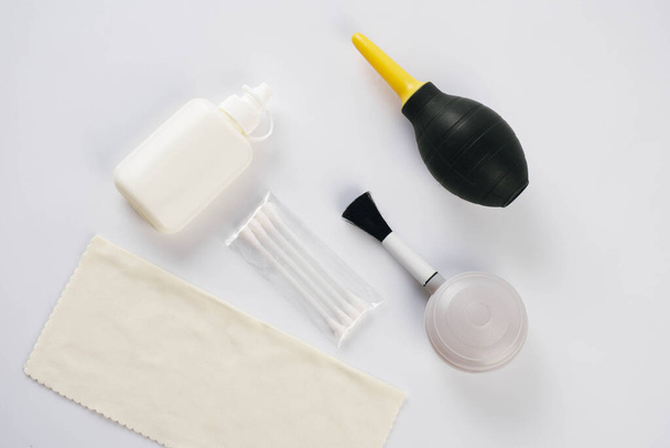 camera cleaning kit isolated on white background - Zdjęcie, obraz