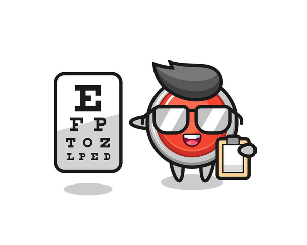 Ilustrace maskota nouzového tlačítka jako oftalmologie, roztomilý design - Vektor, obrázek