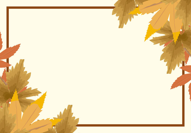 Autumn frame made of dry leaves. - Vektori, kuva