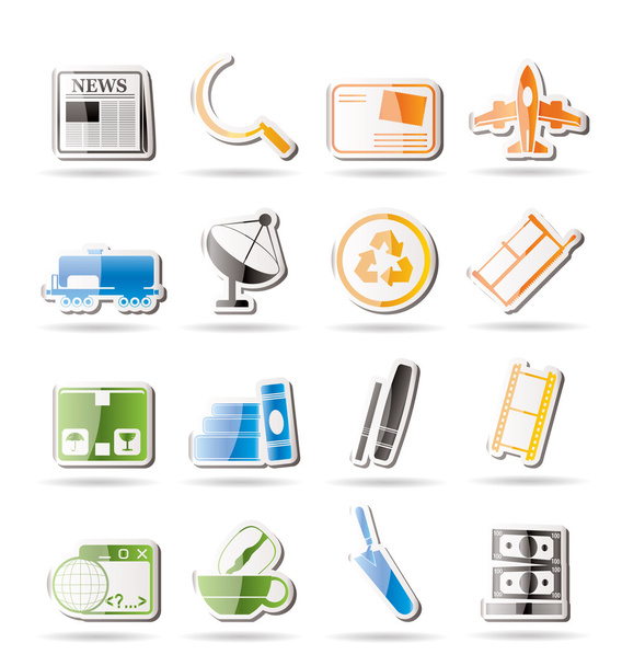 Simple Business and industry icons - Vector, afbeelding