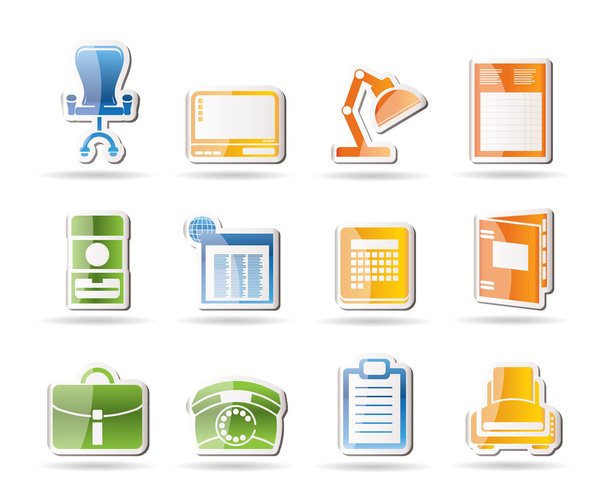 Simple Business, office and firm icons - Vector, Image