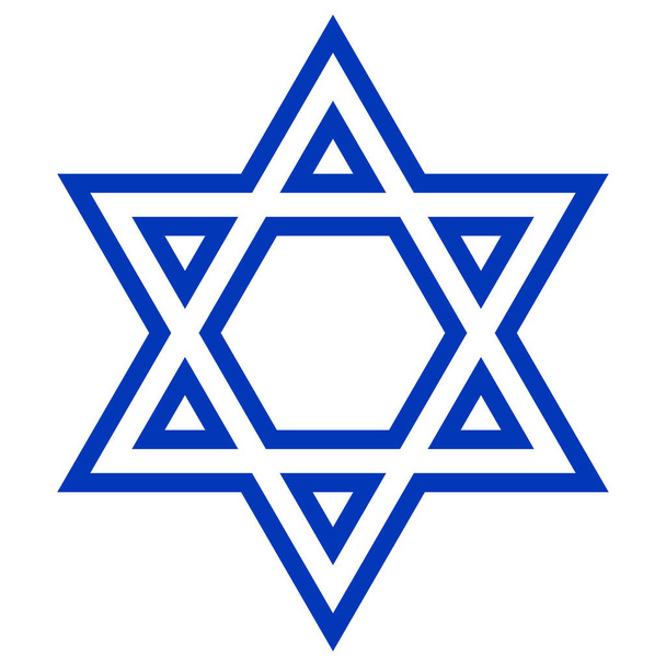 Étoile de David. Bouclier de David. Décrivez l'étoile juive. Emblème Israël. - Vecteur, image
