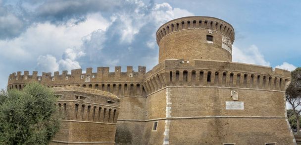 Ókori Ostia vár erőd Giulius II nézet - Fotó, kép