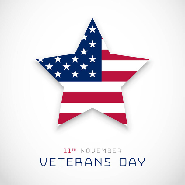 День ветеранов, 11 ноября на фоне звездного флага США - Фото, изображение