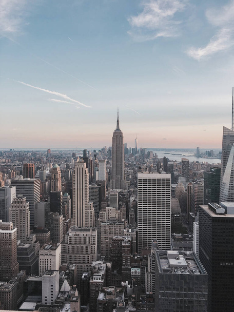 A vertical view of NYC seen from the top of Rockefeller center - Fotoğraf, Görsel