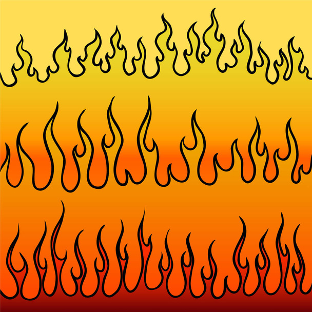 collection de flammes illustration vectorielle - Vecteur, image