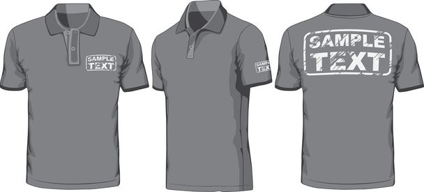 Front, back and side views of polo-shirt. Vector - Вектор,изображение