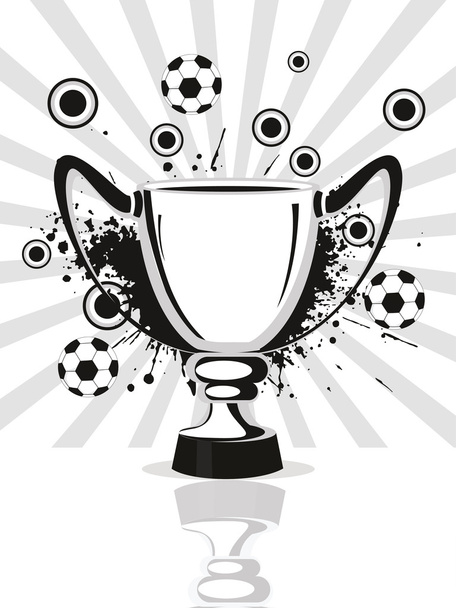 Texture background with trophy, football - Διάνυσμα, εικόνα