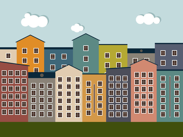Colorful City, Real Estate Concept - Vector, Image