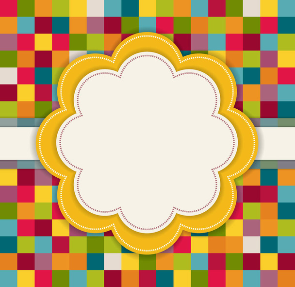 Cartão de convite abstrato com fundo colorido feito de quadrados - Vetor, Imagem