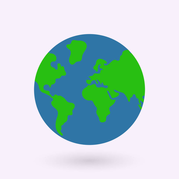 Карта мира глобуса с тенью на белом фоне. Реалистичная карта мира в форме глобуса. Векторная миграция. - Вектор,изображение