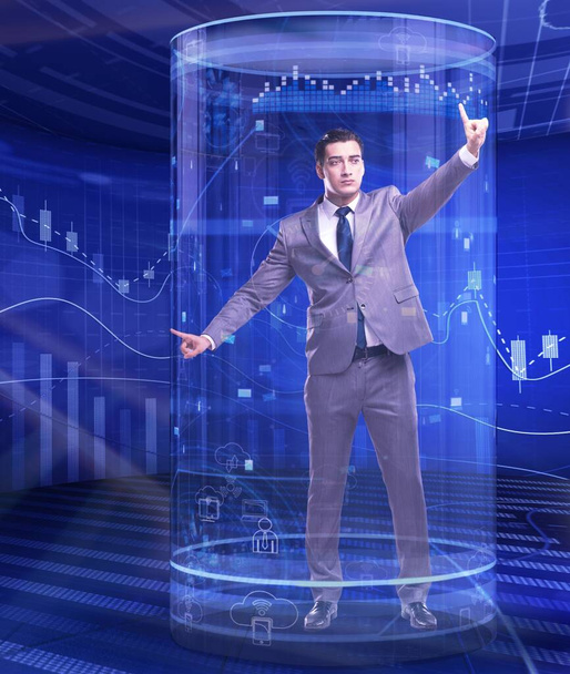 Man in stock exchange trading concept - Photo, Image