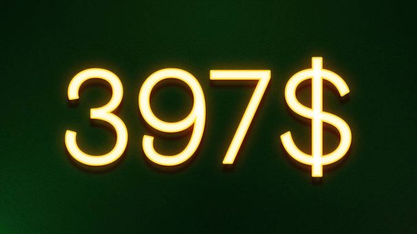 Koyu arkaplanda 397 dolarlık fiyat simgesi - Fotoğraf, Görsel