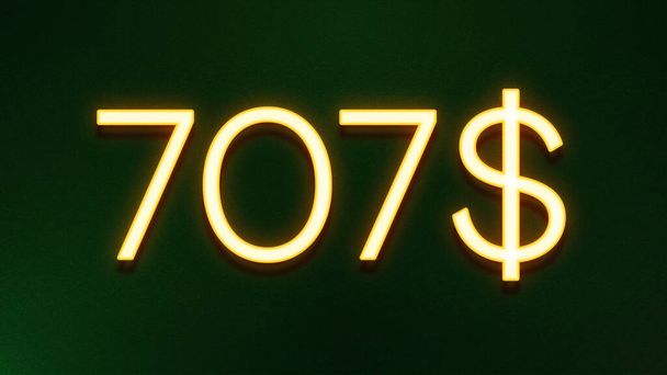 Koyu arkaplanda 707 dolarlık fiyat simgesi - Fotoğraf, Görsel