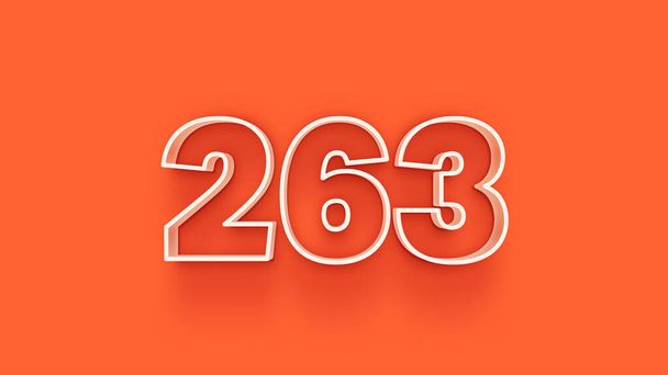 ilustração de 3d 263 número no fundo laranja - Foto, Imagem
