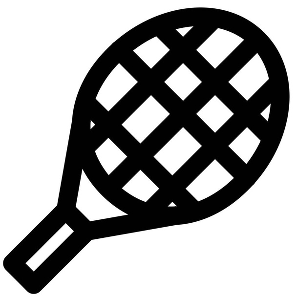 Tennis racket with stronger fins for its kinetic energy - Vector, Image