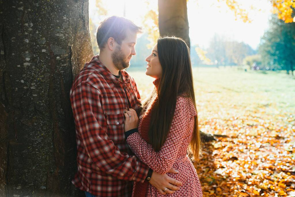 Couple in the autumn park - Photo, image