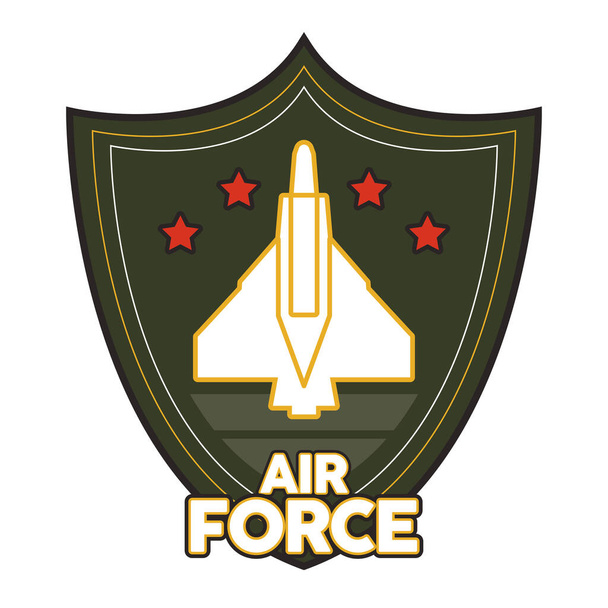 escudo da força aérea com avião - Vetor, Imagem