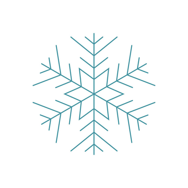 Blue snowflake. Icon logo design. Ice crystal winter symbol. Template for winter design.  - Vector, Image