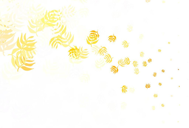 Light Orange Vektor abstraktes Muster mit Blättern. Eine vage abstrakte Illustration mit Blättern im Doodles-Stil. Das beste Design für Ihr Unternehmen. - Vektor, Bild