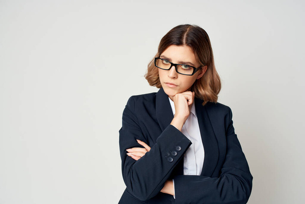 Business woman in black suit self confidence job official - Φωτογραφία, εικόνα