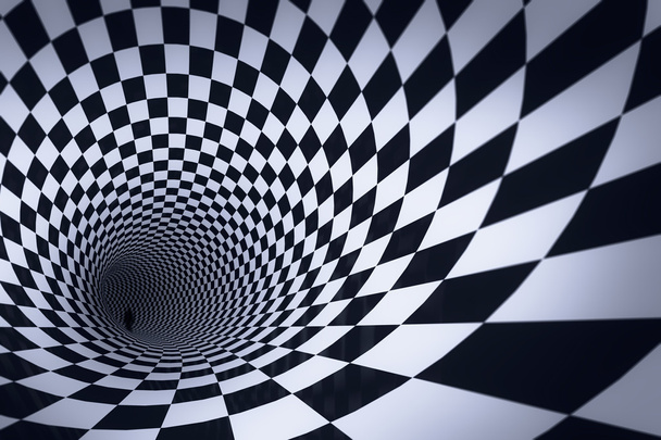 3d checkered tunnel - Photo, Image