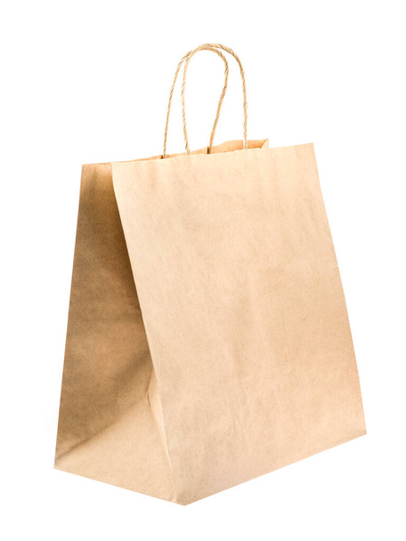 Un sac brun blanc isolé - Photo, image