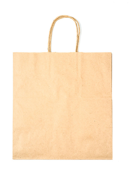 Um saco castanho em branco isolado - Foto, Imagem