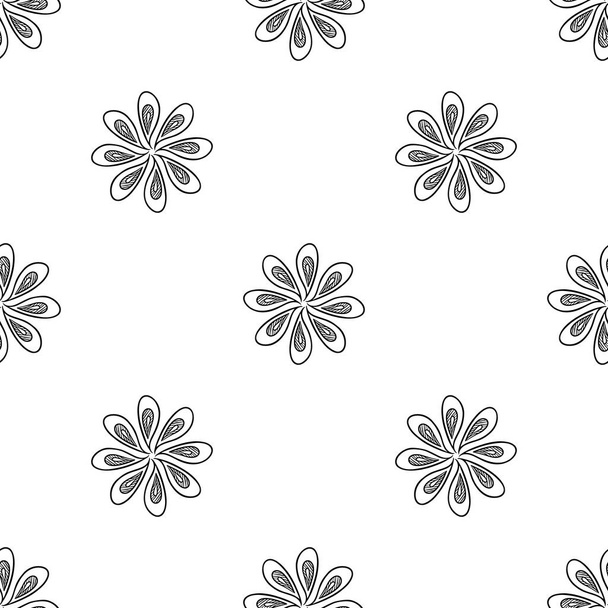 Seamless pattern with hand drawn vector flowers. - Vecteur, image