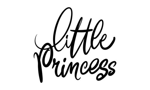 Little Princess lettering design. Feminine calligraphy. Vector illustration for girl clothes, poster, art. - Вектор, зображення