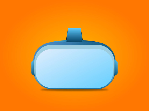 Blue 3d vr isolated on Orange background. Simple sign of vr. - Foto, immagini